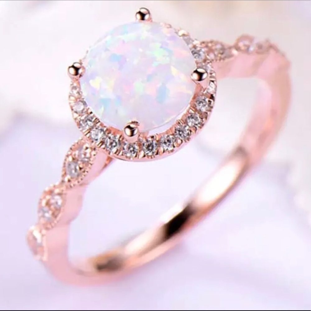 Rose Gold and Fire Opal Ring